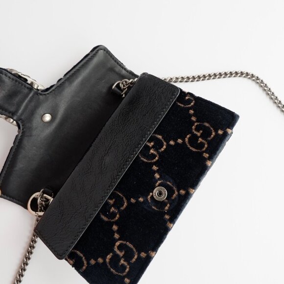 Authentic Preowned Gucci Navy Velvet Super Mini Dionysus Bag - Picture 14 of 16